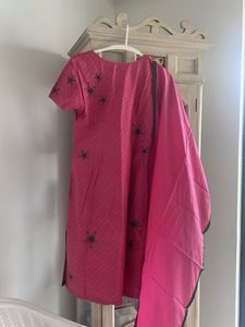 Rani pink churidar kurta &amp; dupatta , M