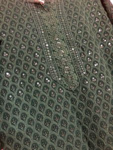 Embellished Green Kurta