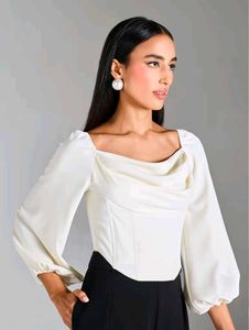 Elegant Off-White Corset Top