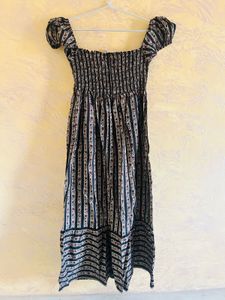 Off-Shoulder Printed Maxi Dress
