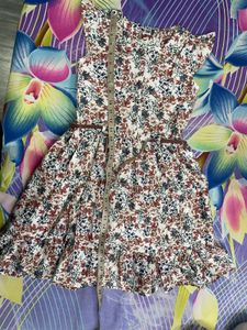 Charming Floral Printed frock with Belt