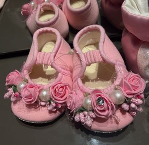 2 Adorable Pink Baby Shoes Set