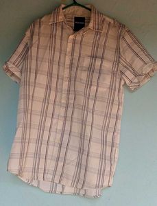 Peacocks Men's Plaid Short Sleeve Shirt