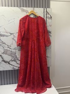 Vibrant Red Bandhani Print Kurta