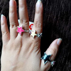Set of 3 - Cute Star Rings