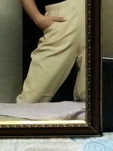 BEIGE WIDE LEG CARGO JEANS /TROUSER | LIMITED TIME