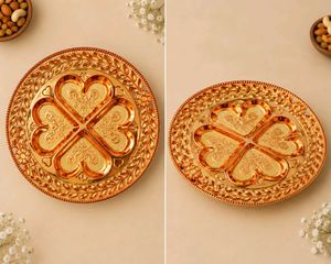 Empty Golden Heart Compartment Dry fruit Tray