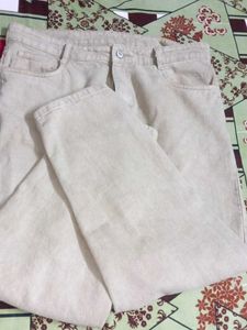 Khaki/beige Straight or mom fit Leg jeans