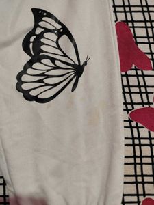 Black &amp; White Butterfly Pants
