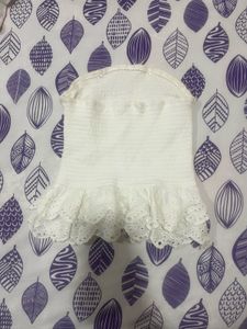 White Smocked Ruffle Crop Top