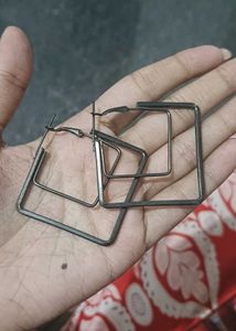 Geometric Square Hoop Earrings