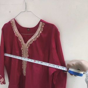 pink Embroidered Kurta Set with Palazzo