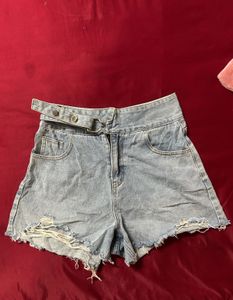Distressed Denim Shorts