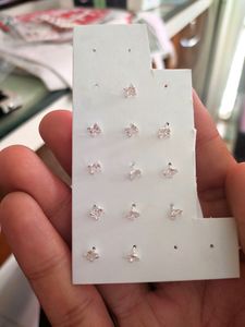 Colorfull Diamond Earrings And Nospins Pure Silver