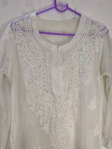 Lucknowi Chickens Kari Georgette Kurti