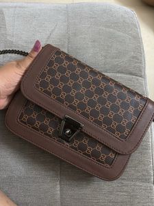 Stylish Brown Monogram Crossbody Bag
