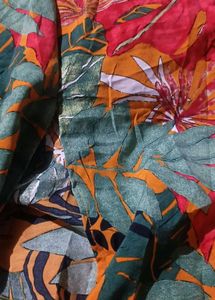 Vibrant Tropical Print Halter Dress