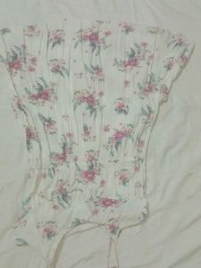 White Flare Dress With Beutiful Flower Print 🌸