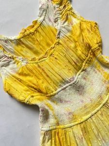 Sunny Yellow Tie-Dye Summer Dress
