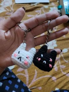 Cute Crochet Cat Keychain ✨😺