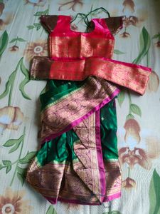 Pink & Green Kids Saree