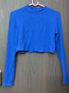 Blue branded fully stachable Crop Top
