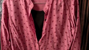 Pink Heart Print Top