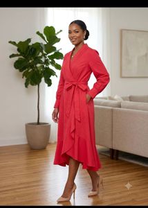 Chic Red Wrap Dress