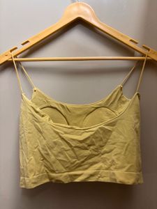 Yellow Graphic Crop Top