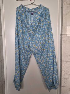 Floral Daisy Print Shirt and pant coord set
