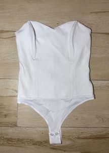 White Strapless Bodysuit