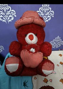 Giant Red Teddy Bear with Heart