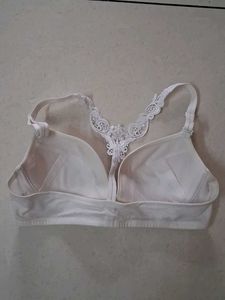 White Bra with Lace Detail