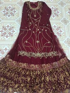 Exquisite Maroon Embroidered Lehenga Choli