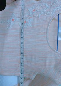 Elegant Beige Embroidered Kurta