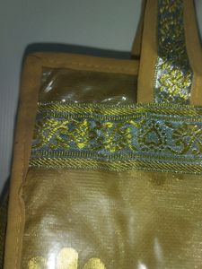 Beautiful Golden Hand Bag With 3 Chains