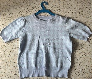 Cute Light Blue Knit Top