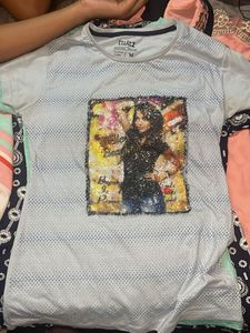 Light Blue Graphic Print T-Shirt