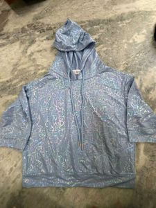 Stylish Blue Graphic Print Hoodie