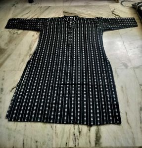 Stylish Black Kurta with White Print
