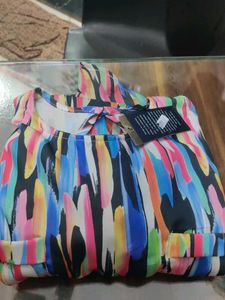 Boho Abstract Print Ruffle Dress