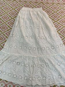 White Eyelet Maxi Skirt