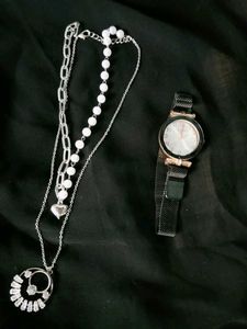 Elegant Watch &amp; Necklace Set