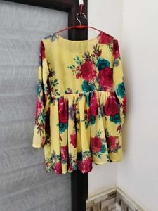 Floral Print Yellow Top