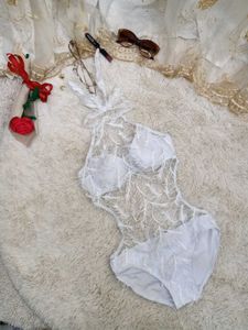🌼White Feather Lace One-Piece Swimsuit🌼