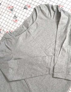 Chic Gray Bodycon Dress full sleeves