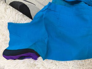 Blue Abstract Print Saree