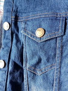 Denim Jacket with Rose Embroidery