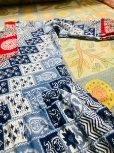 Ajrakh &amp; Jaipuri Printed Ethnic Gown