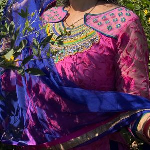 Pink Embroidered Kurta set